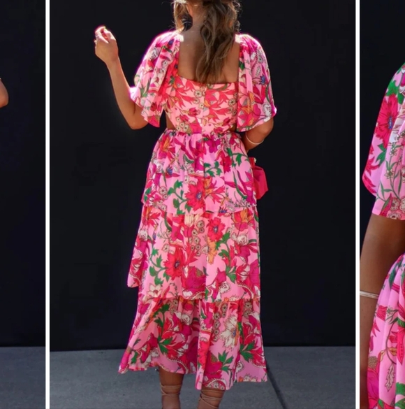 Flying Tomato Pink Floral Maxi Dress from Vici Collection - Picture 4 of 9